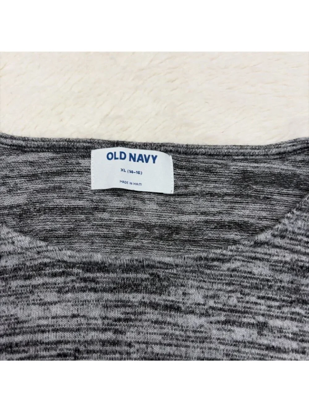 Old Navy Girls Static Gray Long Sleeve Lounge Tee XL 14/16